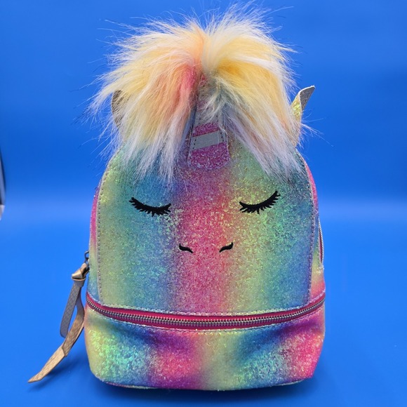 Under One Sky Cat/Unicorn Glitter‎ Rainbow Kids  Small Backpack - Picture 1 of 13